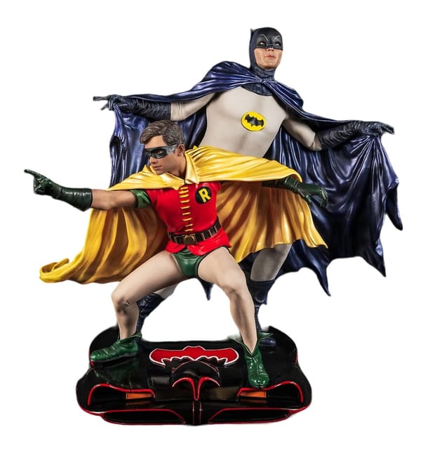 PureArts - Statue in scala 1:8 - Batman '66 - Statua di Batman e Robin 23 cm
