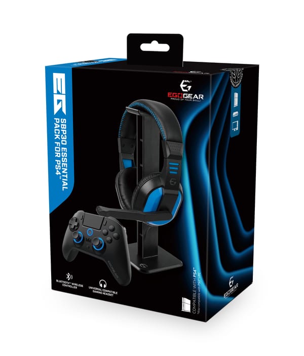 EgoGear - Essential Pack SBP30 - Headset - Controller - Ständer für PS4, PS3, PC