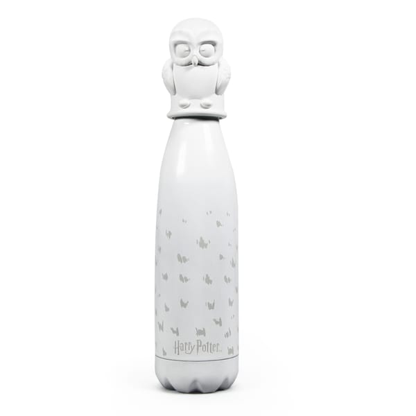 Harry Potter - Hedwig - Metalen Drinkfles met 3D Deksel - Wit - 500ml