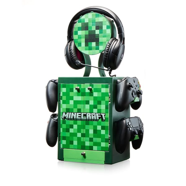 Numskull - Armadietto da gioco ispirato a Minecraft - Creeper per 4 controller - 10 giochi - 1 auricolare