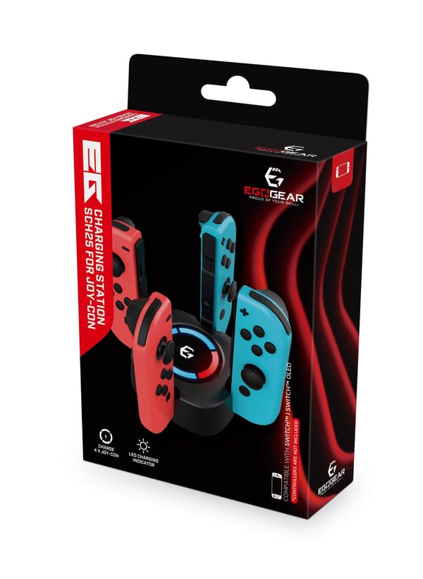 EgoGear - SCH25 Premium Charging Dock Black for Nintendo Switch, Switch OLED Joy-Con Controllers