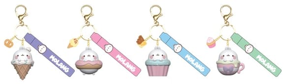 YuMe - Molang - Llavero con correa para la mano Serie Snack Time (Exhibición de 12 unidades)
