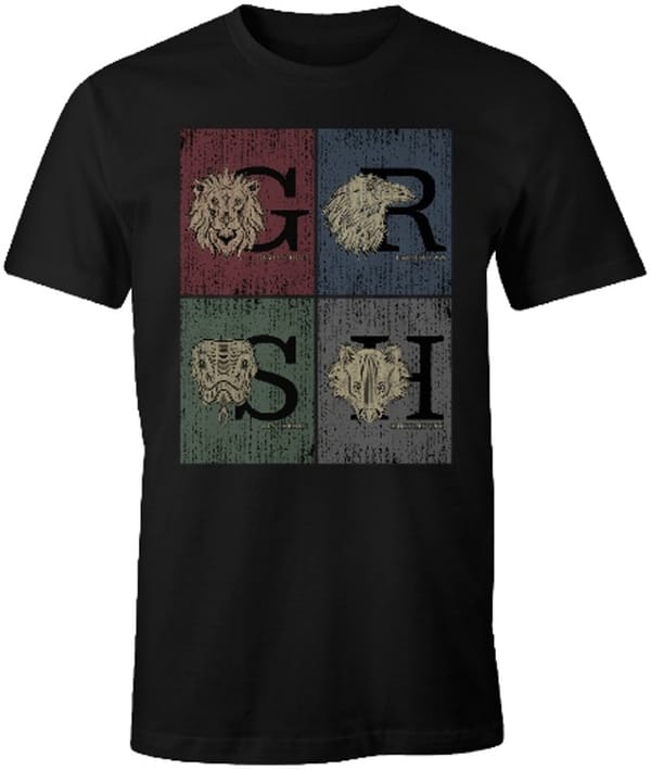Harry Potter - Grunge Hogwarts Black T-Shirt - M