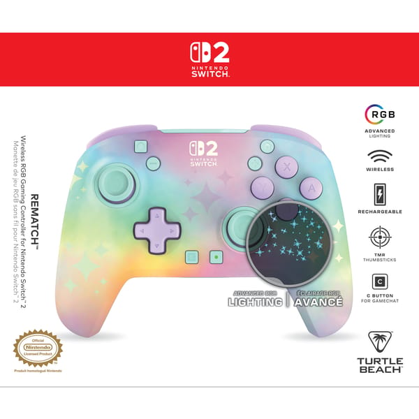 Turtle Beach - Rematch Wireless RBG Gaming Controller Starry Dreams for Nintendo Switch 2, Switch, Switch Lite & Switch OLED