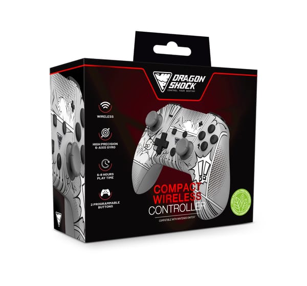 DragonShock - PopTop Manga - Compact Bluetooth Wireless Controller for Nintendo Switch - Switch OLED - PC - Android