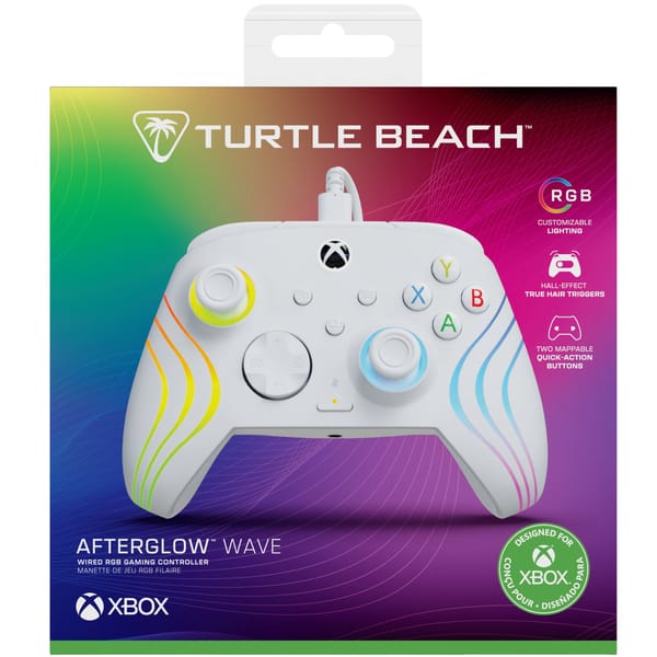Turtle Beach - Afterglow Wave Wired RGB Gaming Controller White for Xbox Series X|S, Xbox One & Windows 10/11