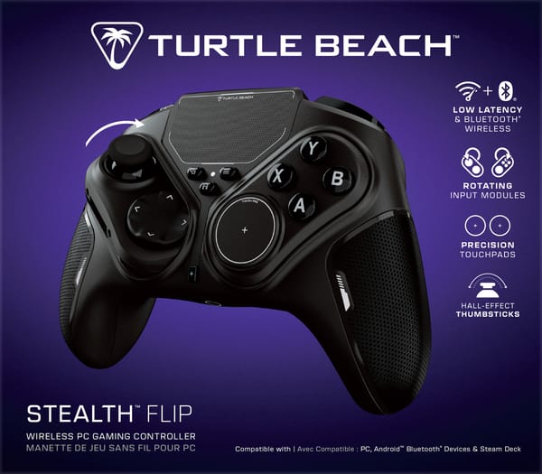 Turtle Beach - Stealth Flip Wireless Gaming Controller for PC, Android Bluetooth Devices & Steam Deck