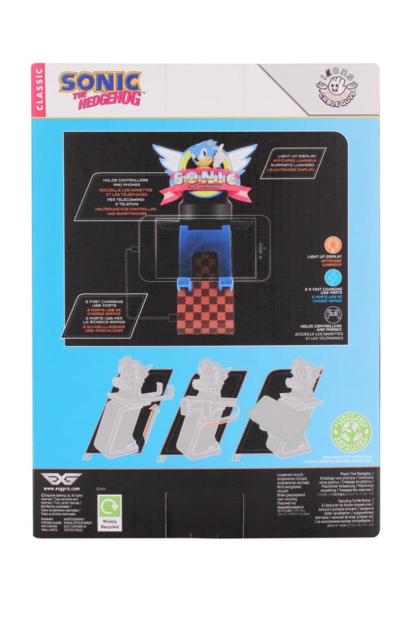 Cable Guys Ikon - Sega - Sonic the Hedgehog - Sonic Logo Light Up Telefoon & Controller Oplader/Houder (Geen Batterij)