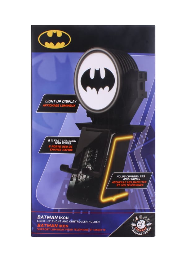 Cable Guys Ikon - DC Comics - Batman Logo Light Up Telefoon & Controller Oplader/Houder
