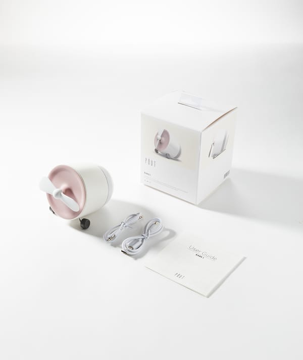 POUT EARS1 Enceinte Bluetooth Portable avec Mini Ventilateur, sans fil, longue durée, Rose