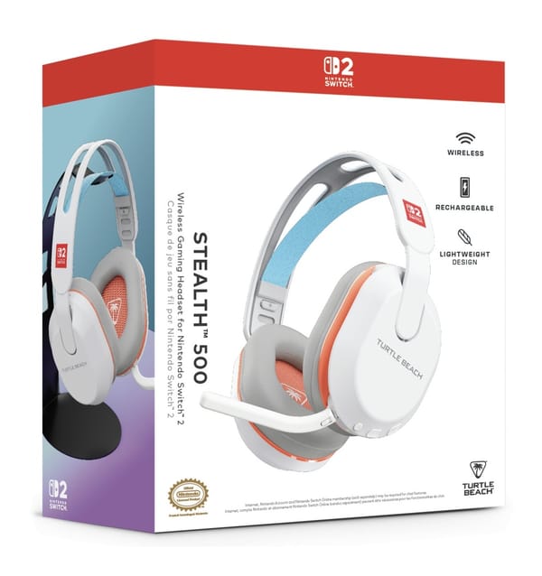 Turtle Beach - Stealth 500 Wireless Gaming Headset White for Nintendo Switch 2, Switch, Switch Lite, Switch OLED & Mobile
