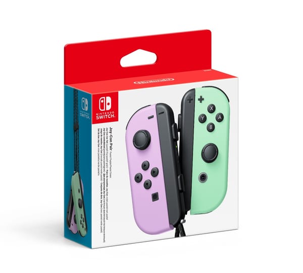 Joy-Con Controller Pair Pastel Purple/Pastel Green - With Removable Batteries