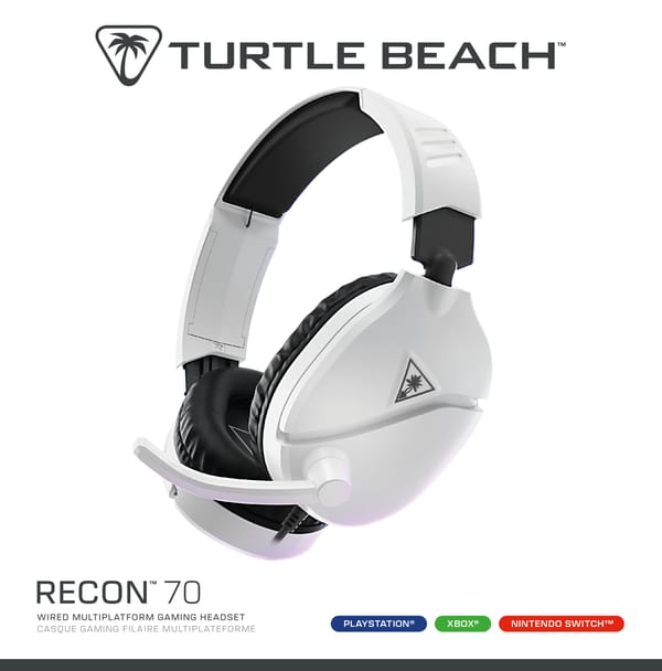 Turtle Beach - Recon 70 Einsetzbares Gaming-Headset Weiß für PlayStation, Xbox und Nintendo Switch