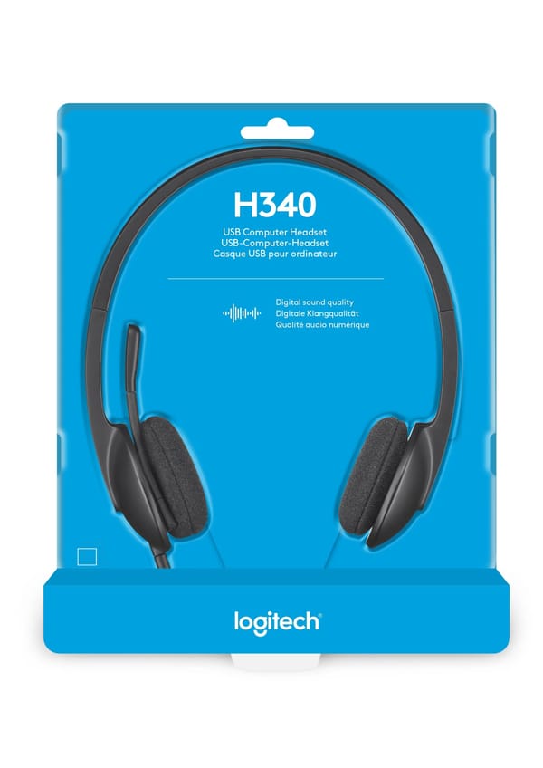 Logitech - Cuffie USB per computer H340 - Nero