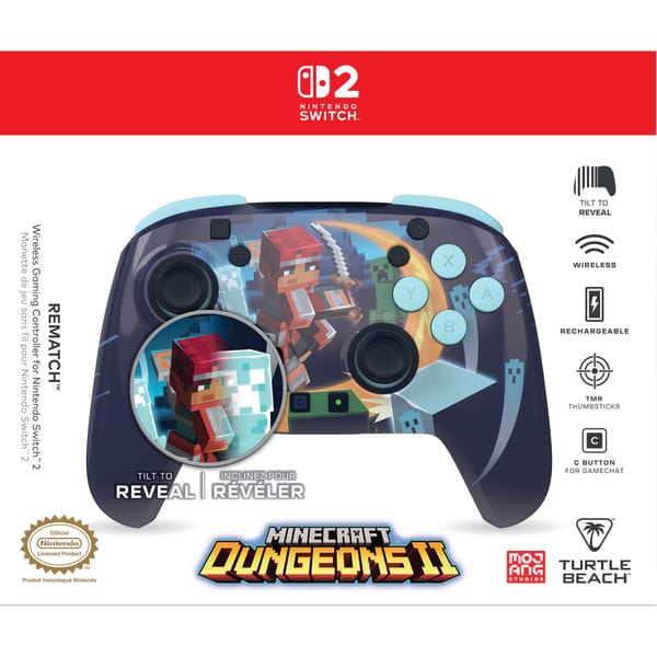 Turtle Beach - Rematch Wireless RBG Gaming Controller Minecraft Dungeons II for Nintendo Switch 2, Switch, Switch Lite & Switch OLED