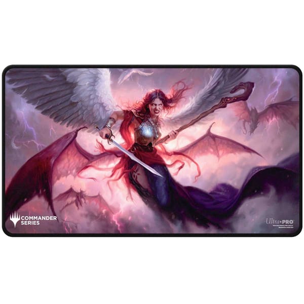 Ultra Pro - Magic: The Gathering - Commander Series - Three Color Wedge - Vote des fans - Tapis de jeu à surpiqûres noires Kaalia - UK