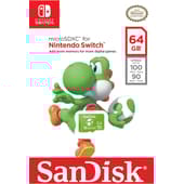 SanDisk - Carte mémoire microSDXC UHS-I 64 Go Edition Yoshi pour Nintendo Switch, Switch Lite et Switch OLED