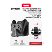 Quadpro Oplader + RGB voor Pro Controller en 4 Joy-Con Nintendo Switch 2