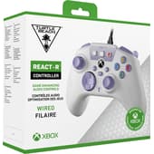 Turtle Beach - Manette de jeu filaire REACT-R Blanche et Violette pour Xbox Series X|S, Xbox One et Windows 10/11
