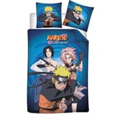 Naruto Shippûden - Housse de couette en microfibre "Team 7 Fight" (140x200cm + 2x 63x63cm)
