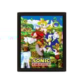 Sega - Sonic The Hedgehog - "Catching Rings" Cadre 3D Lenticulaire 26x20cm
