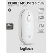Logitech M350 Souris sans fil Bluetooth Pebble Mouse 2 - Blanc