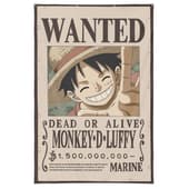 One Piece - Poster Tissu Monkey D. Luffy "Wanted" 125x85cm