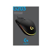 Logitech Souris de jeu sans fil G203 Lightsync Noire
