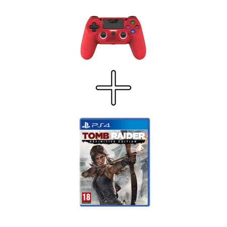 DragonShock - Bundle Manette sans fil Bluetooth MIZAR Rouge pour PS4, PC et Mobile + Tomb Raider Definitive Edition - 7