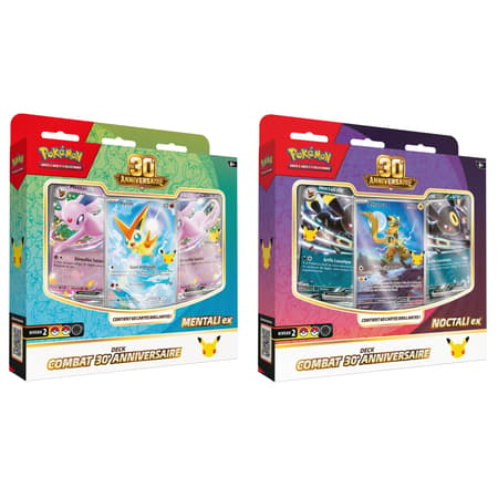 Pokémon JCC : Deck Combat 30e Anniversaire Mentali-ex et Noctali-ex (1x deck aléatoire) - FR