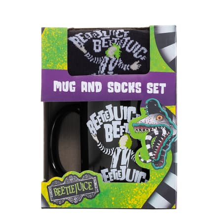 Beetlejuice - Coffret cadeau avec tasse 315ml et paire de chaussette EU 41-45 "Beetlejuice Beetlejuice Beetlejuice"