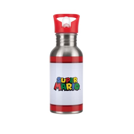 Nintendo - Super Mario - Super Mario metalen waterfles met rietje 500ml - 4