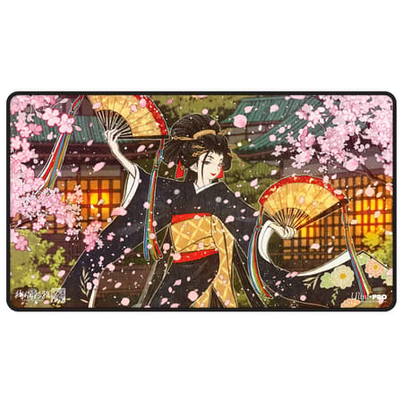 Ultra Pro - Tapis de jeu à surpiqûres noires Artist Spotlight: Yumeko “Geisha” pour jeux de société