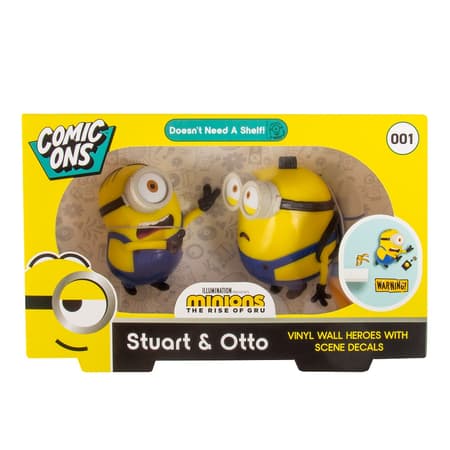 Minions - Stuart en Otto Vinyl Muurhbeeldjes met Scène Decals