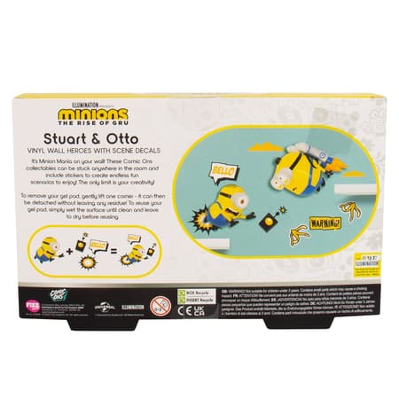 Minions - Stuart en Otto Vinyl Muurhbeeldjes met Scène Decals - 2