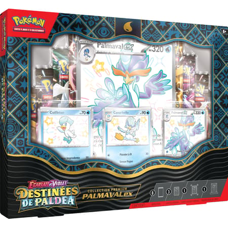Pokémon JCC - Écarlate et Violet - Collection Premium Destinées de Paldea (Miascarade-ex / Flâmigator-ex / Palmaval-ex - 1x Boite aléatoire) - 4