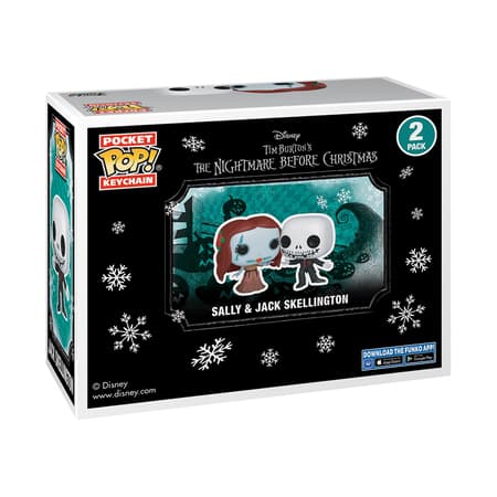 Funko Pocket Pop! Keychain 2-Pack: The Nightmare Before Christmas - Holiday Jack & Sally - 2