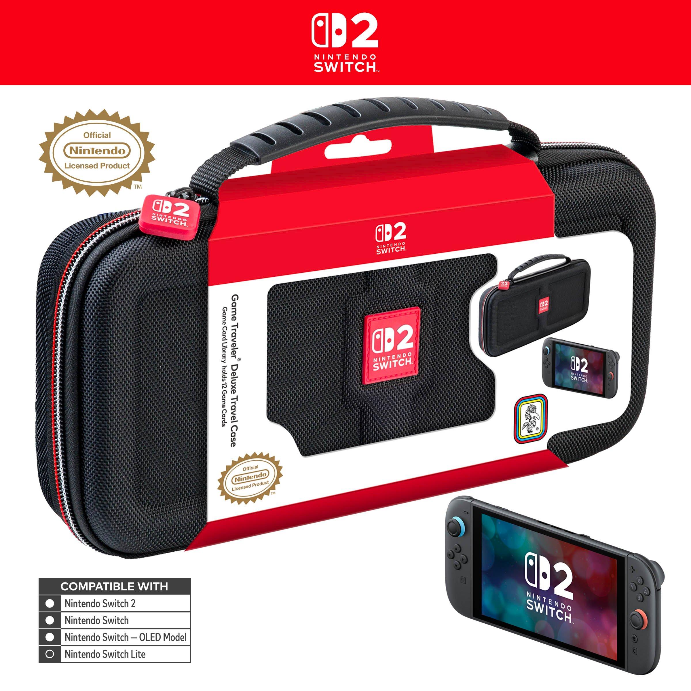 Pochette de transport Deluxe noire pour Nintendo Switch 2, Switch et Switch OLED