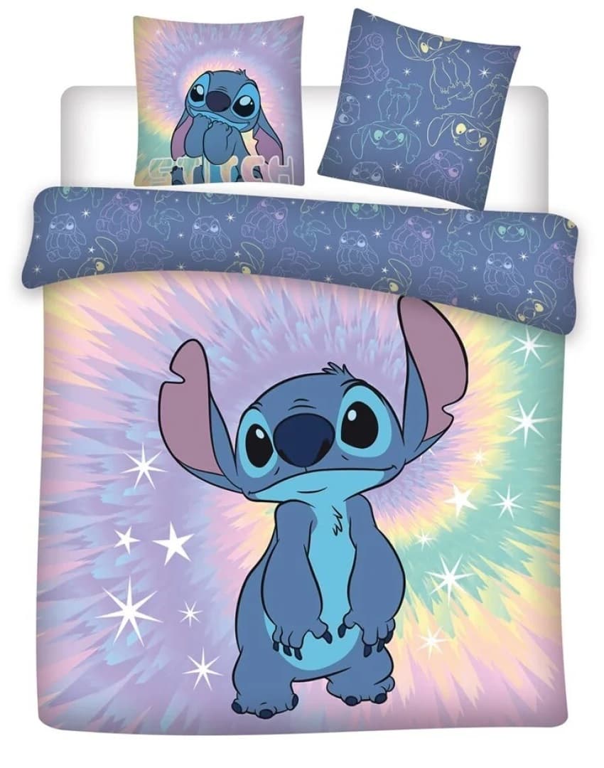 Lilo et Stitch - Housse de couette en polycoton Étoiles (240x220cm + 2x 63x63cm)