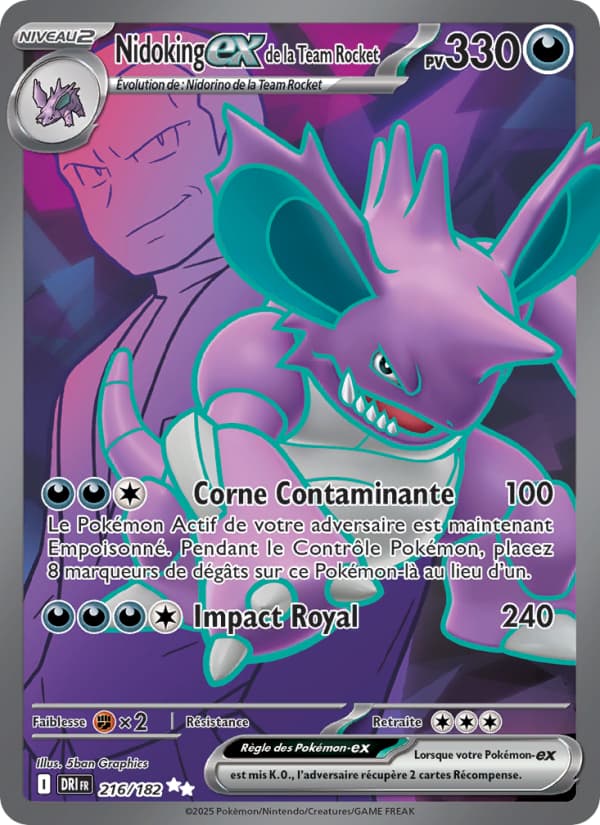 Nidoking-ex de la Team Rocket 216 Ecarlate & Violet Rivalités Destinées EV10