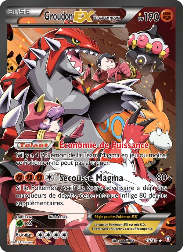 Groudon-EX de la Team Magma 015 XY Double Danger