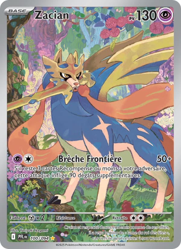 Zacian 100 Méga-Évolution Flammes Fantasmagoriques ME02