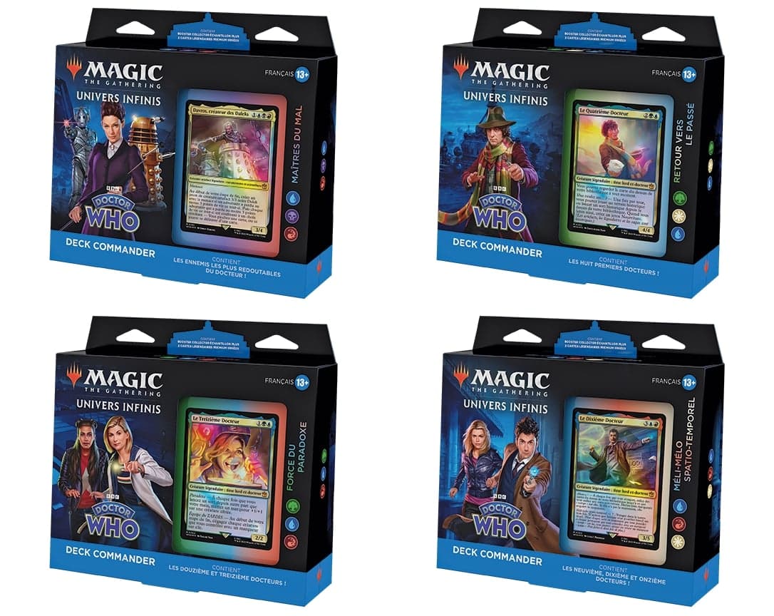 Magic: The Gathering - Assortiment de Decks Commander Doctor Who (4 Deck Commander) - FR