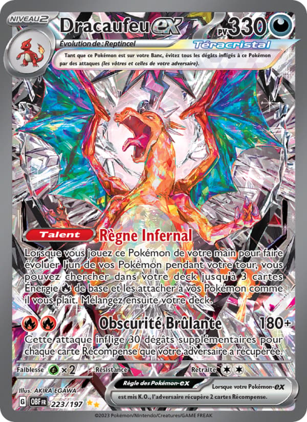 Dracaufeu-ex 223 Ecarlate & Violet Flammes Obsidiennes EV03