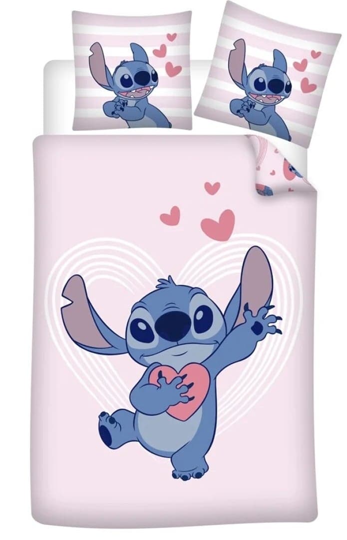 Lilo et Stitch - Housse de couette en 100% coton Amour (140x200cm + 65x65cm)