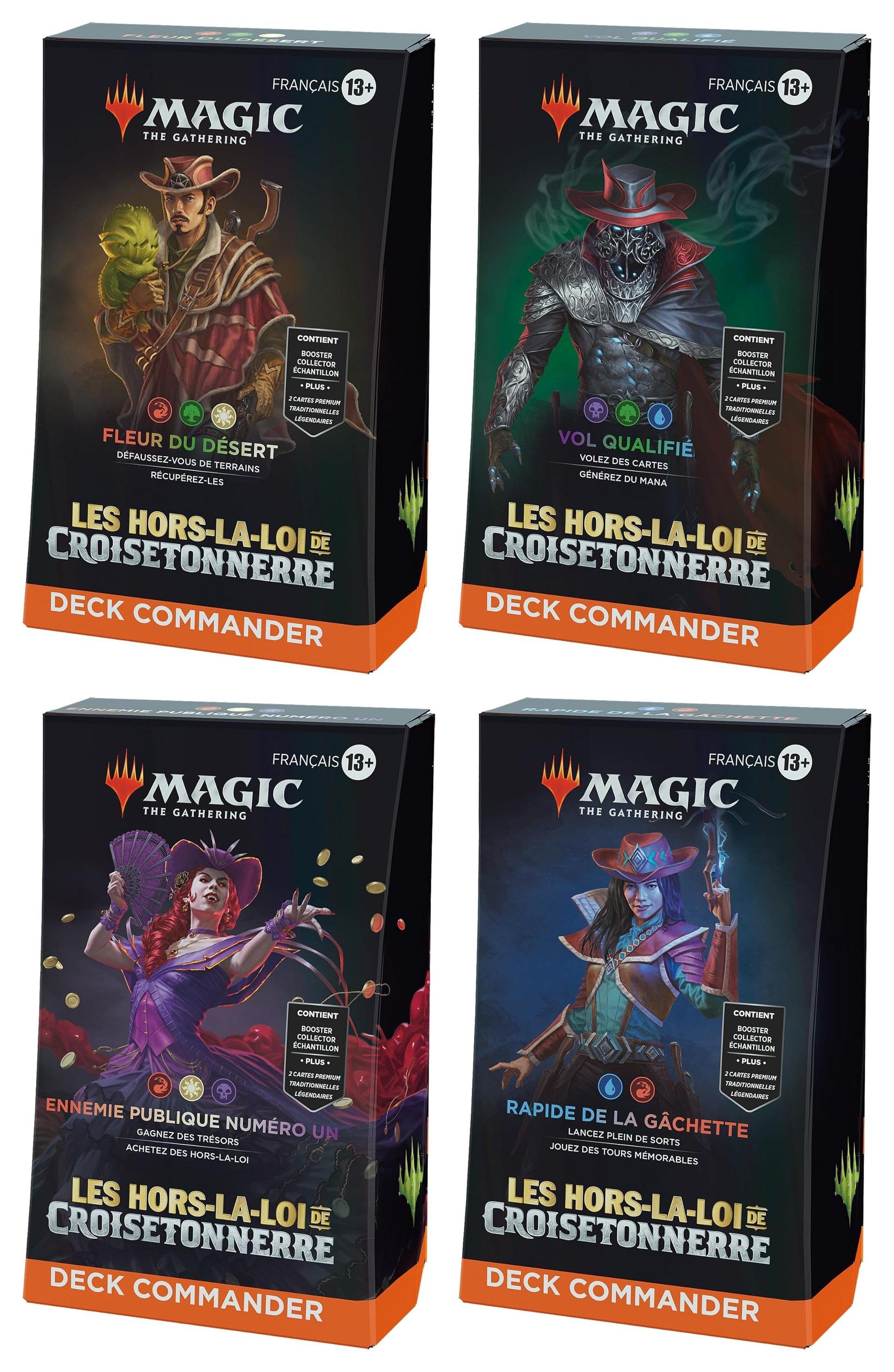 Magic: The Gathering - Assortiment de Decks Commander Les hors-la-loi de Croisetonnerre (4 Deck Commander) - FR