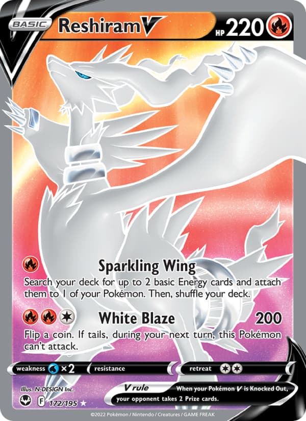Reshiram V 172 Sword & Shield Silver Tempest EN