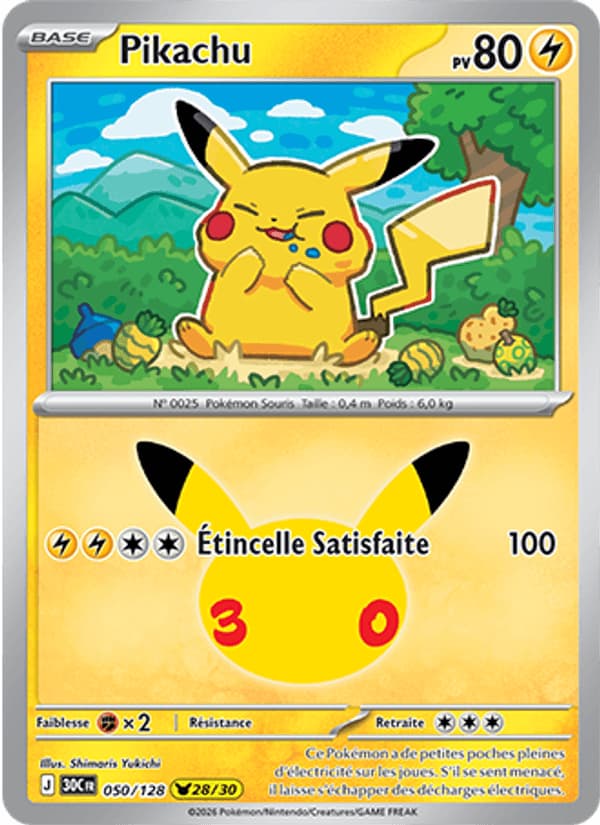 Pikachu 050 Méga-Évolution 30ᵉ Anniversaire