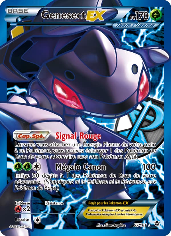 Genesect EX 097 Noir & Blanc Explosion Plasma
