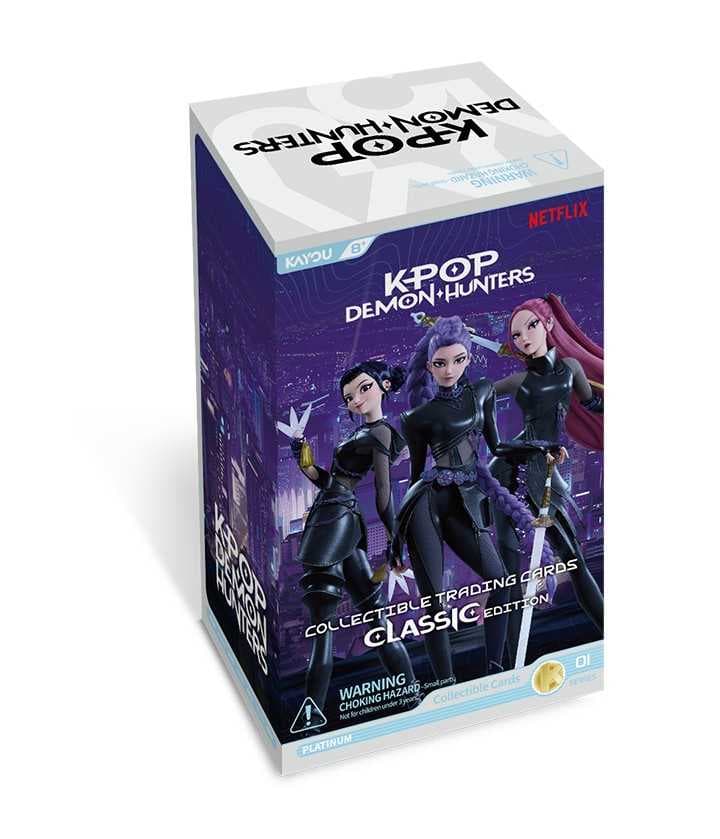 K-Pop Demon Hunters Collectible Trading Cards - Classic Edition - Présentoir de 12 packs de booster blister Platinum Série A1 - UK